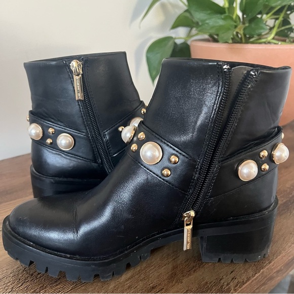 Karl Lagerfeld Paris Pixie Embellishment Moto Boots - Picture 8 of 10